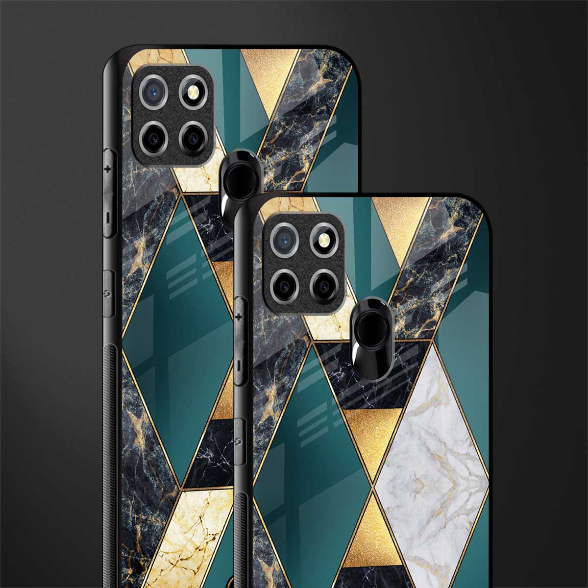 cadmium gold marble glass case for realme narzo 30a image-2