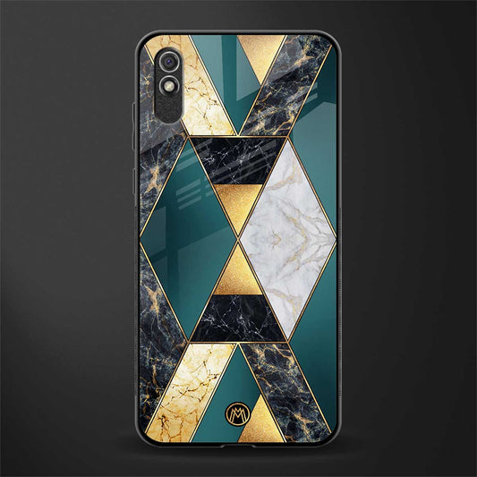 cadmium gold marble glass case for redmi 9a image