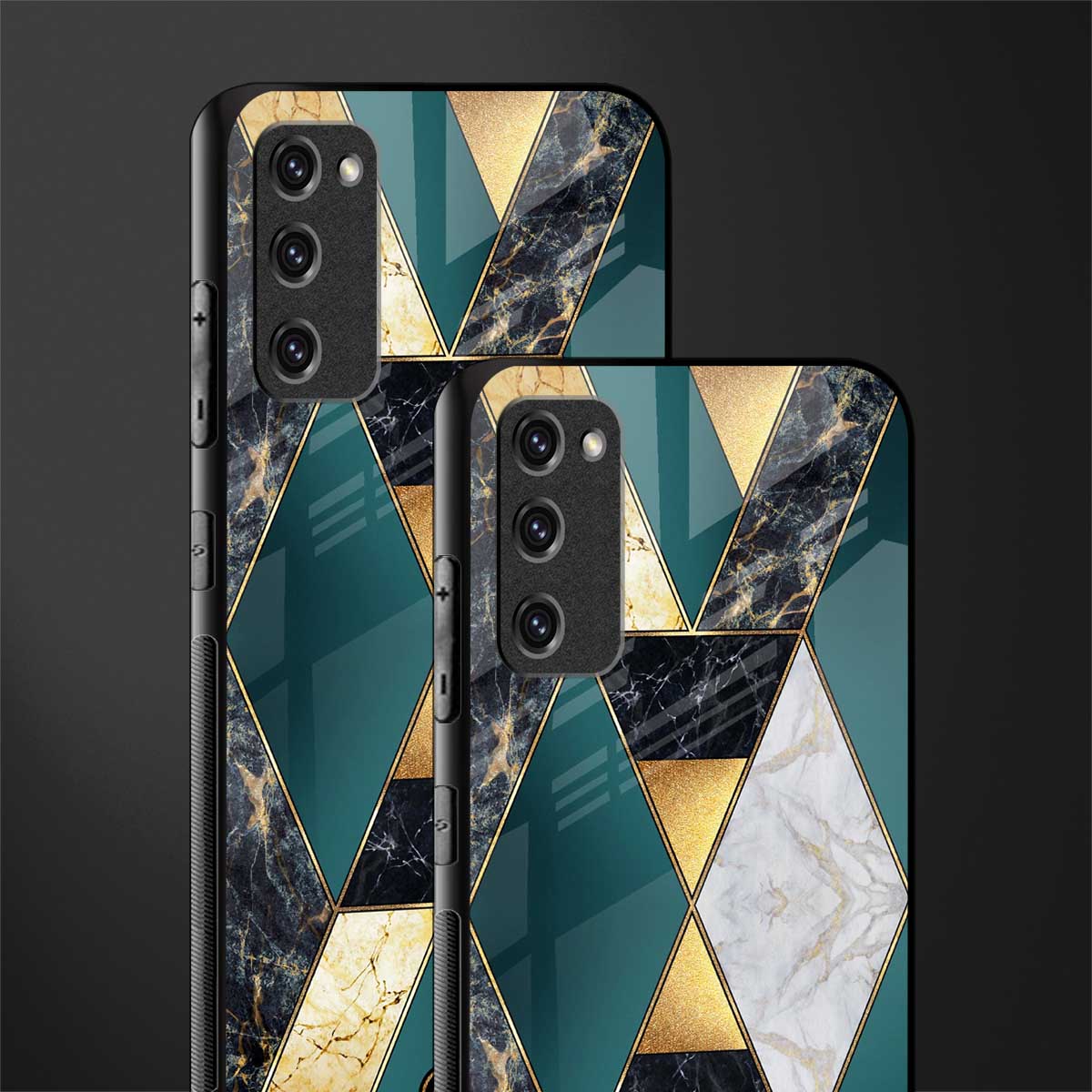 cadmium gold marble glass case for samsung galaxy s20 fe image-2