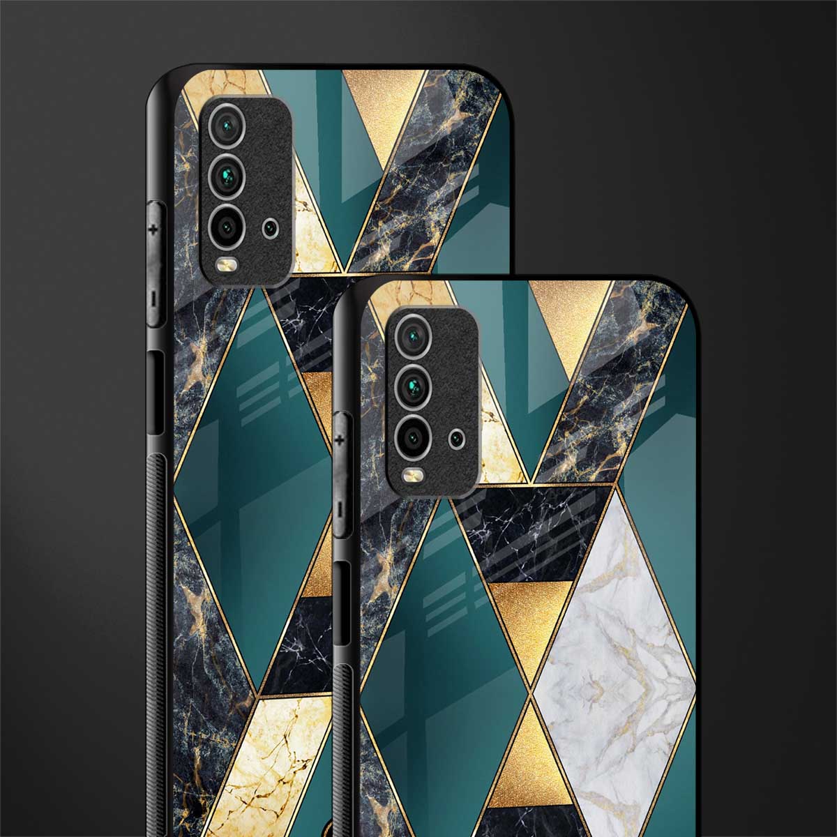 cadmium gold marble glass case for redmi 9 power image-2