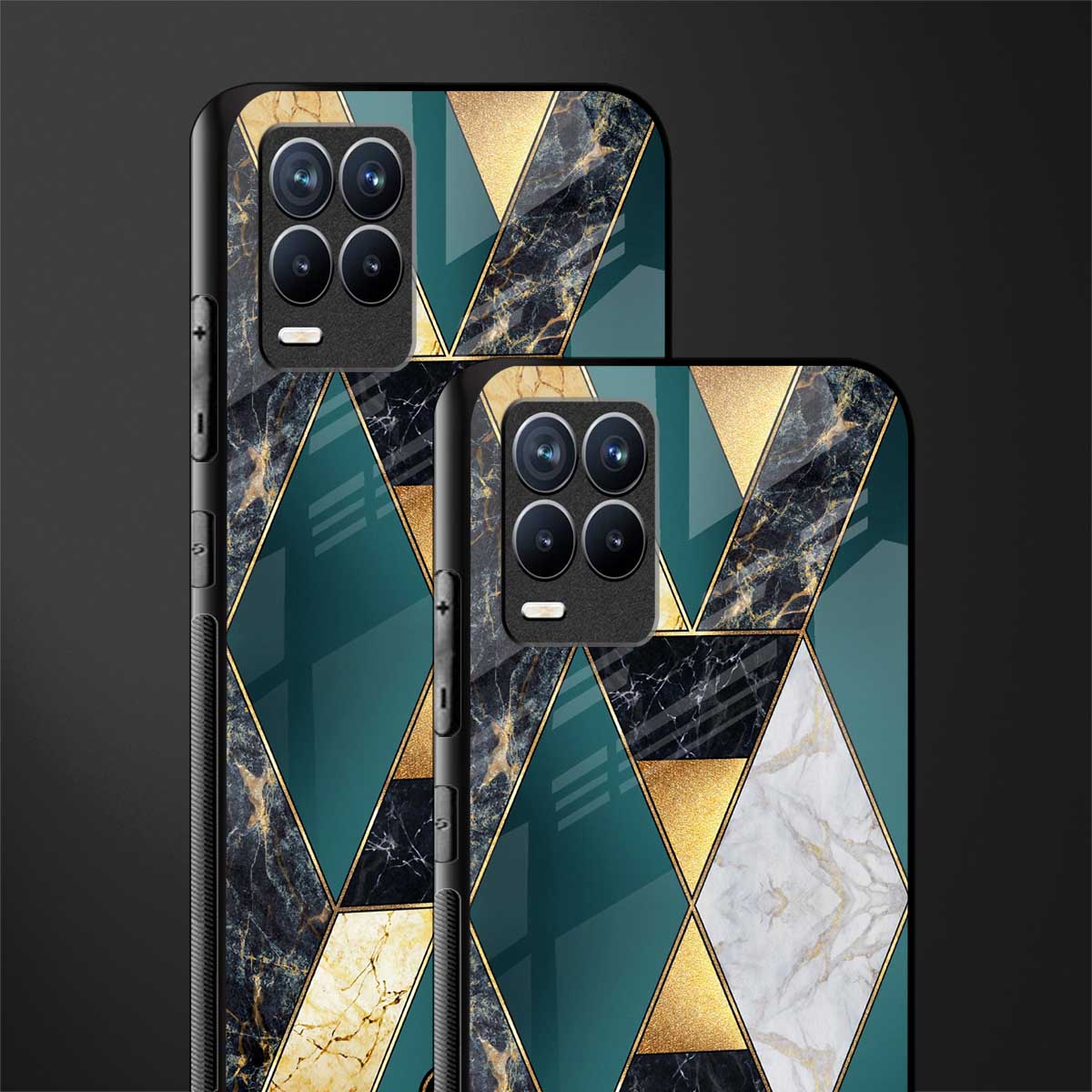 cadmium gold marble glass case for realme 8 4g image-2