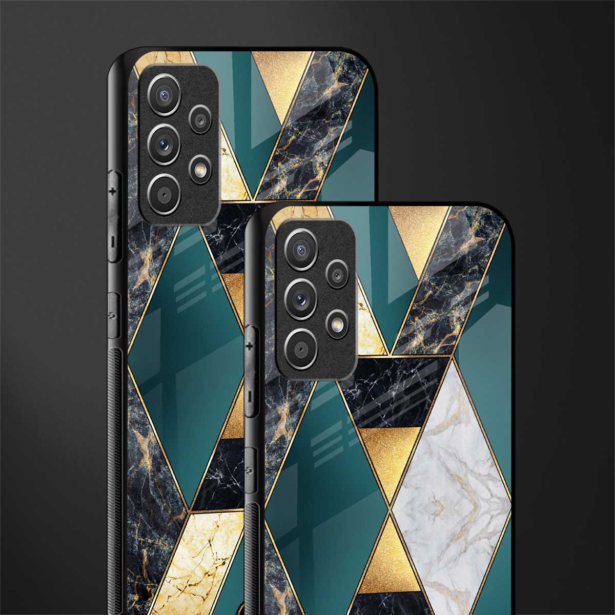 cadmium gold marble glass case for samsung galaxy a72 image-2