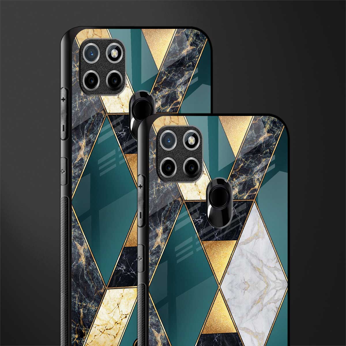 cadmium gold marble glass case for realme c21 image-2