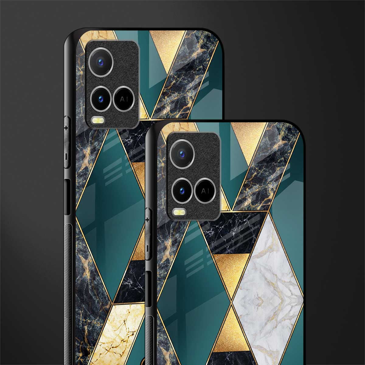 cadmium gold marble glass case for vivo y33s vivo y33t image-2