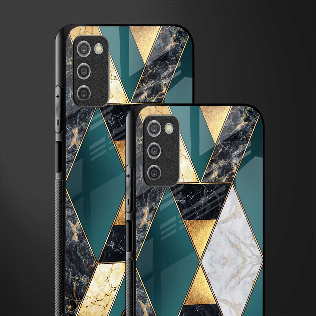 cadmium gold marble glass case for samsung galaxy a03s image-2