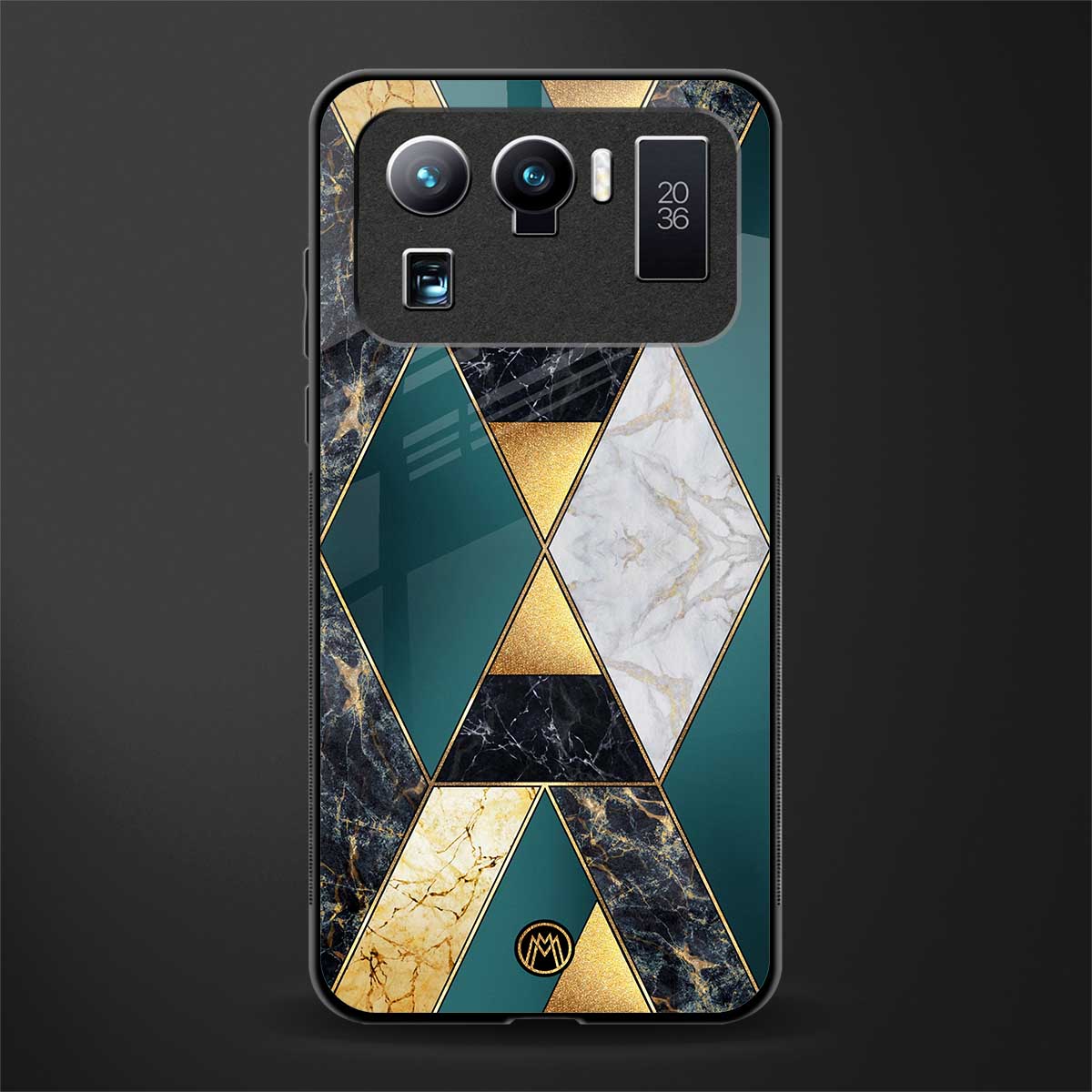 cadmium gold marble glass case for mi 11 ultra 5g image