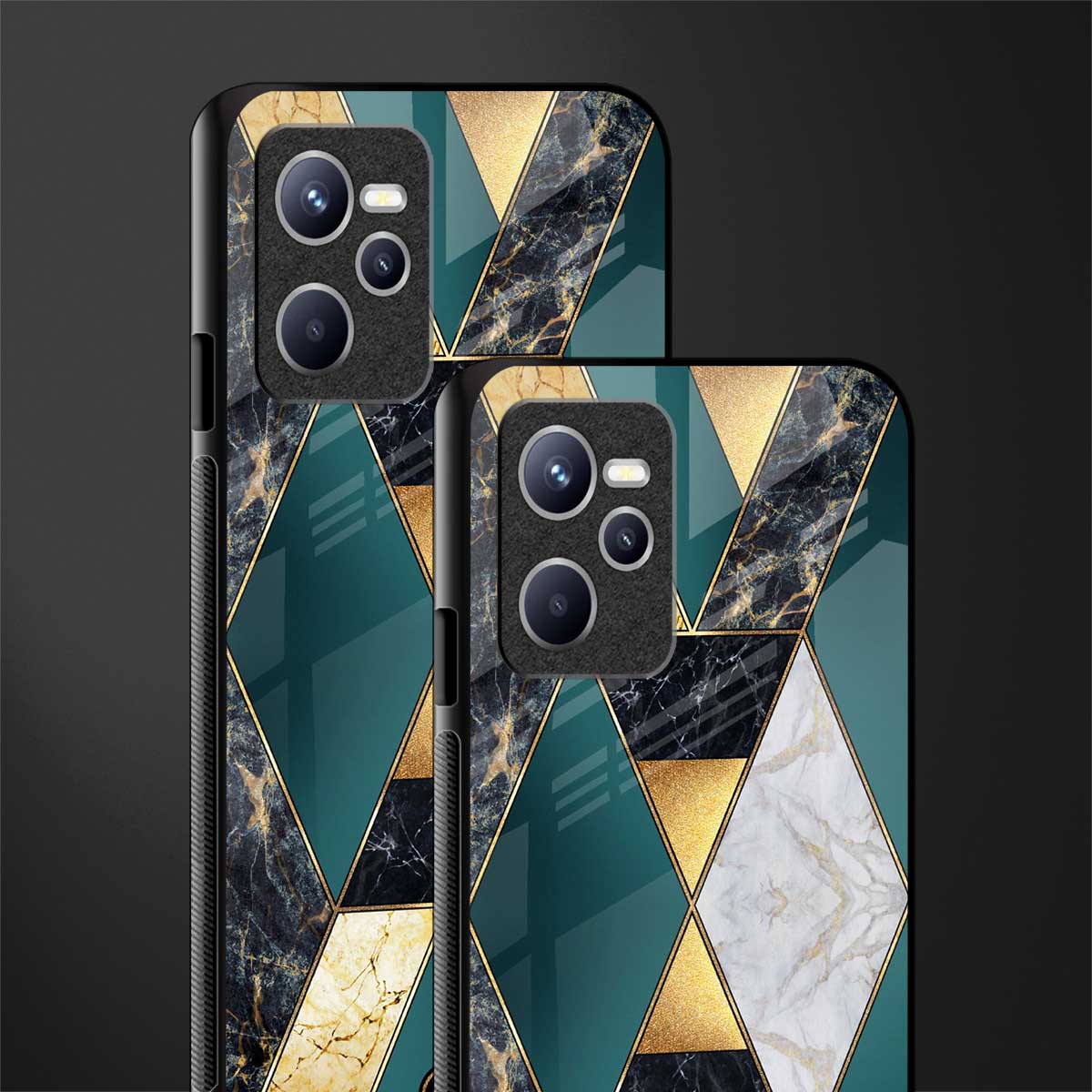 cadmium gold marble glass case for realme c35 image-2