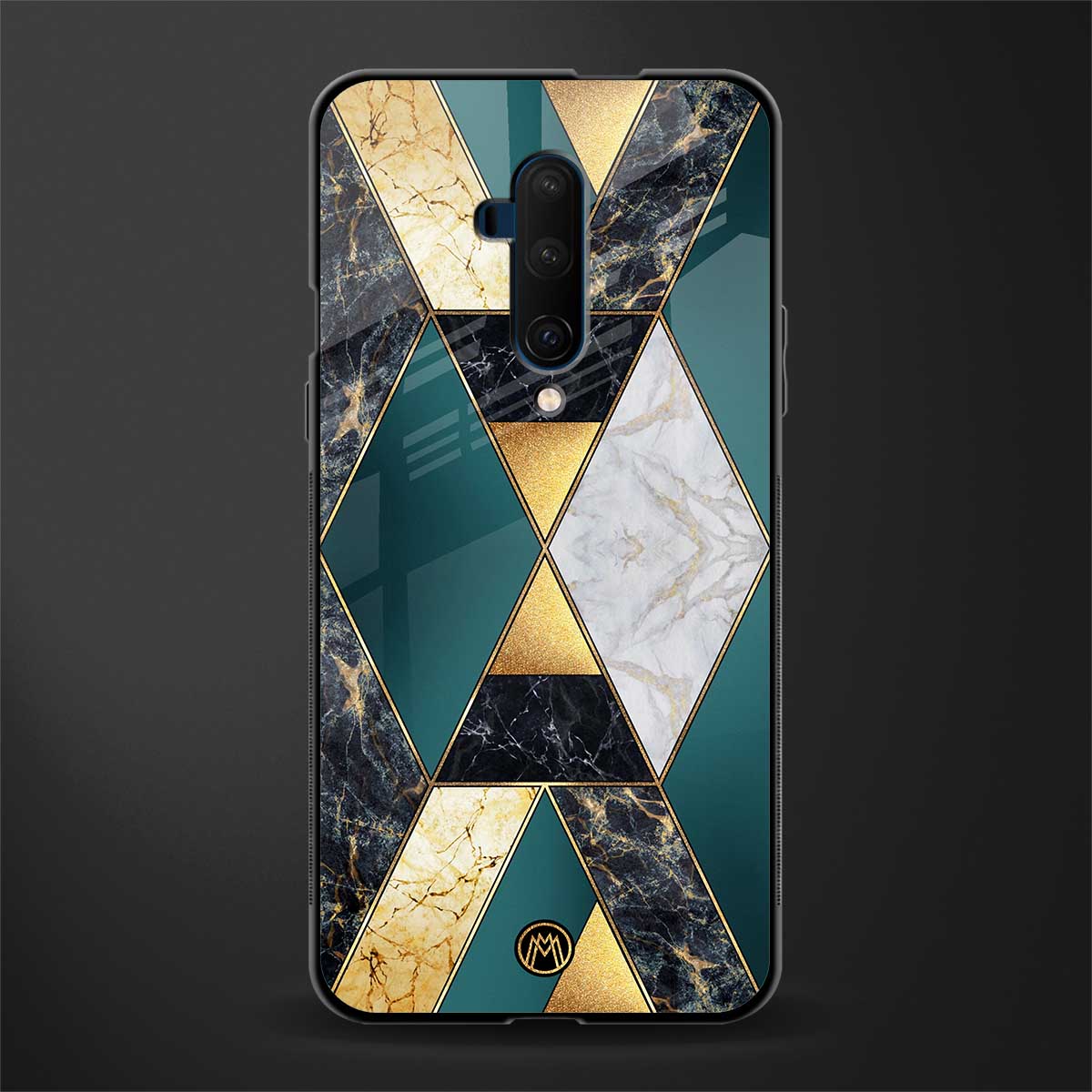 cadmium gold marble glass case for oneplus 7t pro image