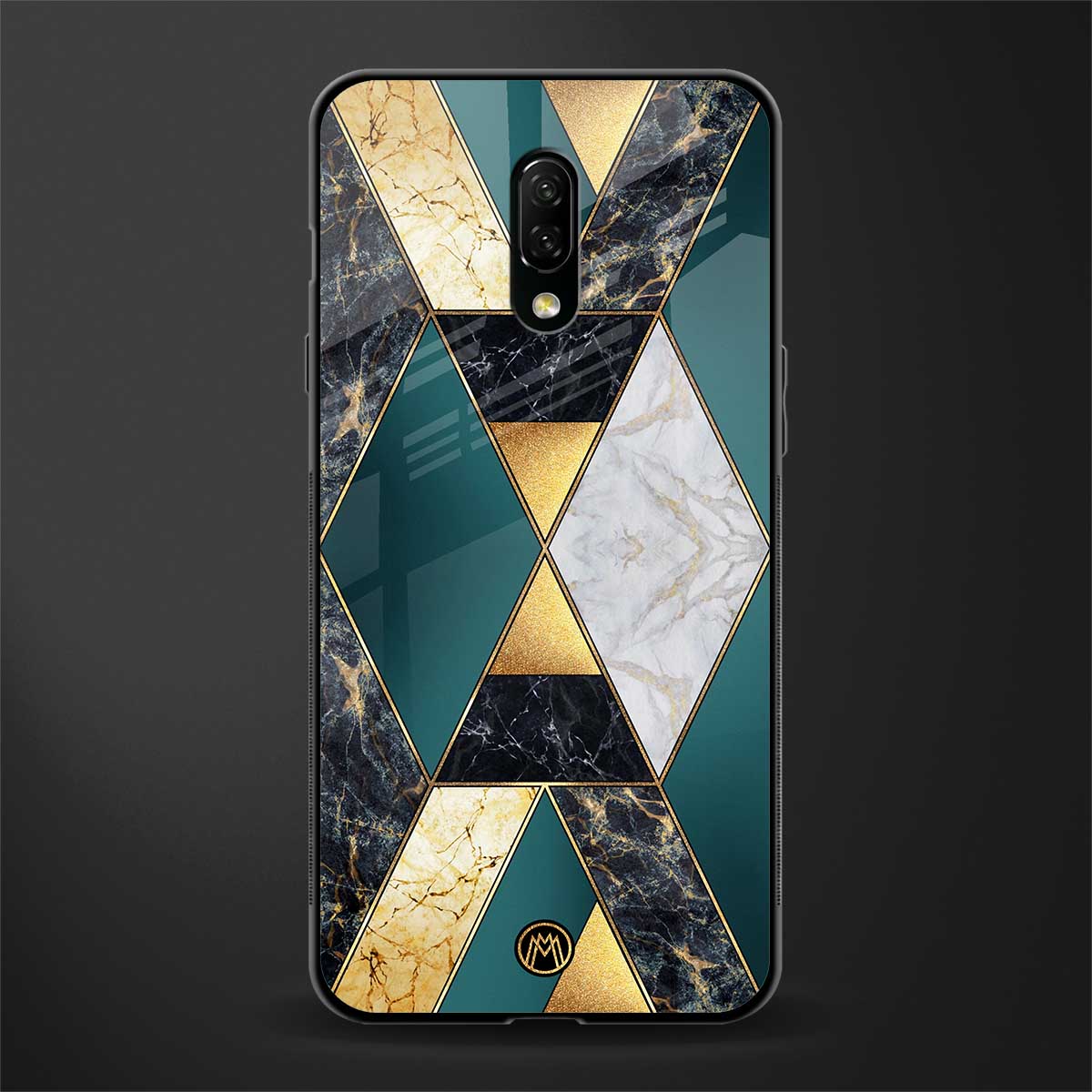 cadmium gold marble glass case for oneplus 7 image