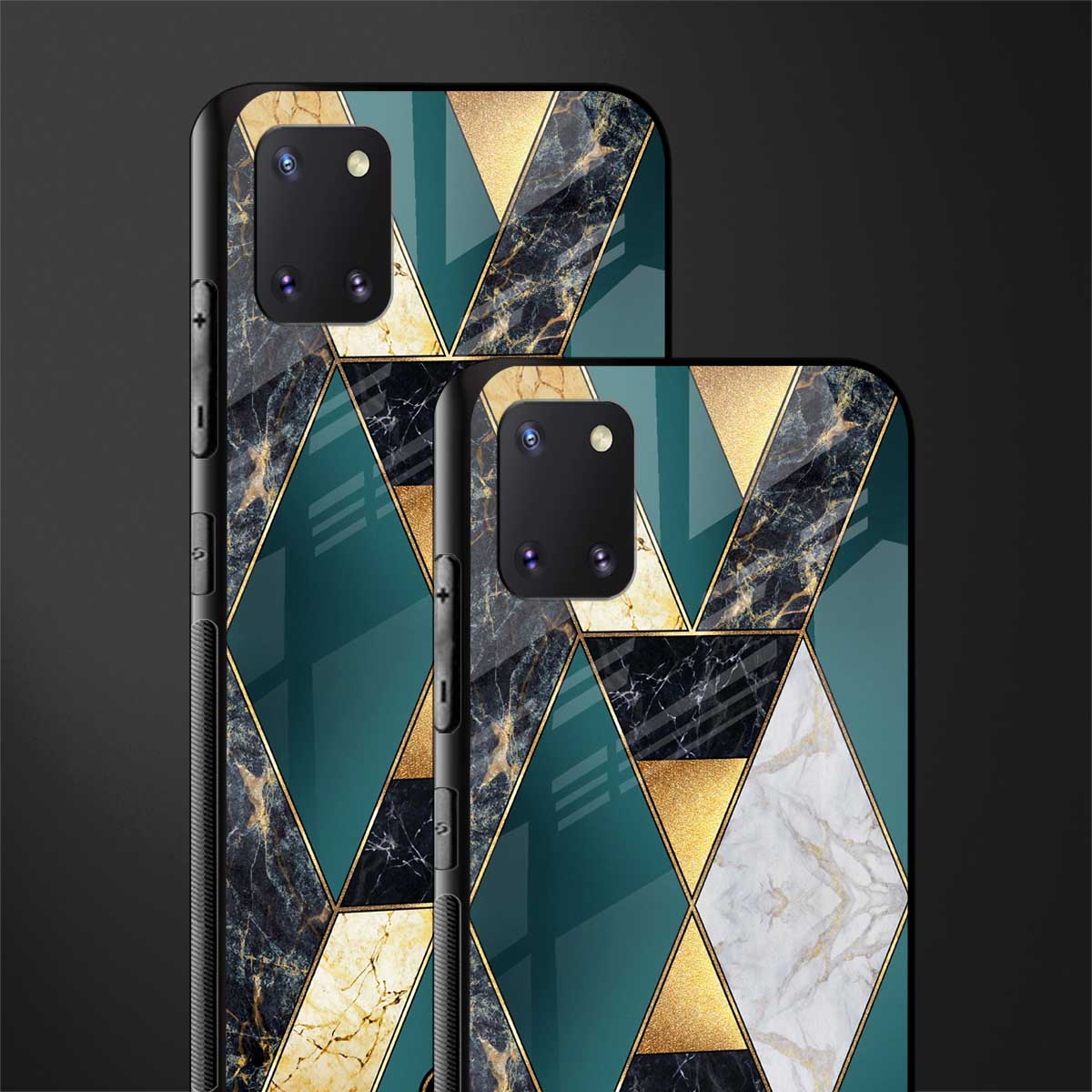 cadmium gold marble glass case for samsung a81 image-2