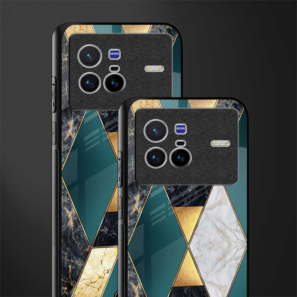 cadmium gold marble glass case for vivo x80 image-2