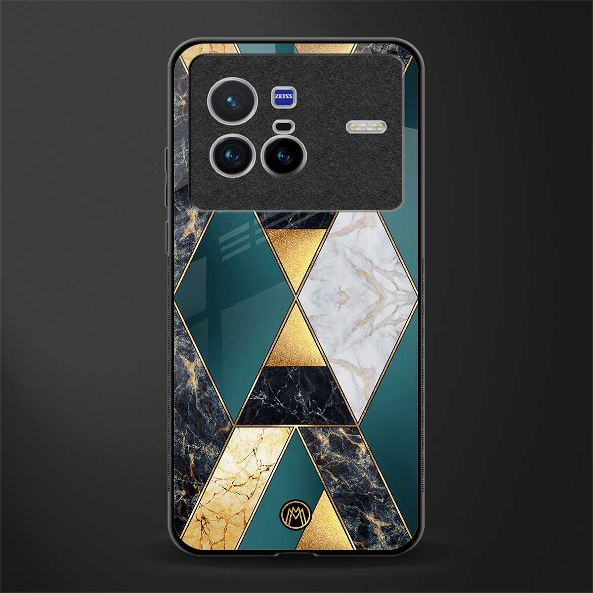 cadmium gold marble glass case for vivo x80 image