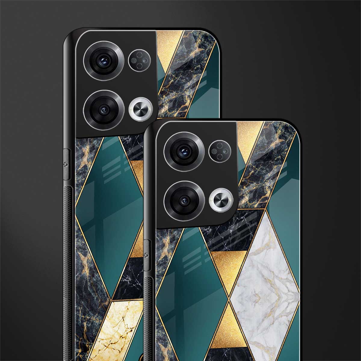 cadmium gold marble back phone cover | glass case for oppo reno 8 pro