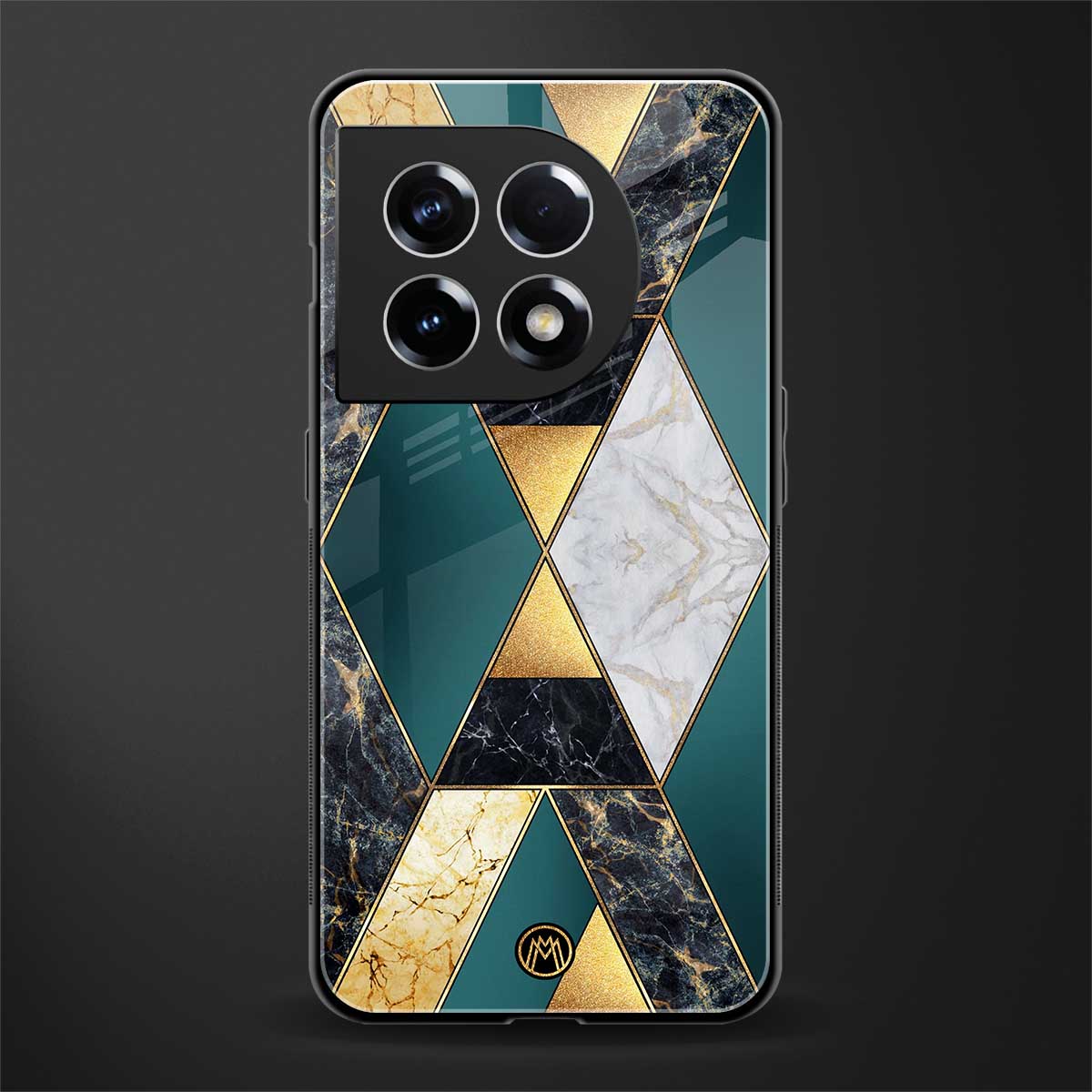 cadmium gold marble back phone cover | glass case for oneplus 11