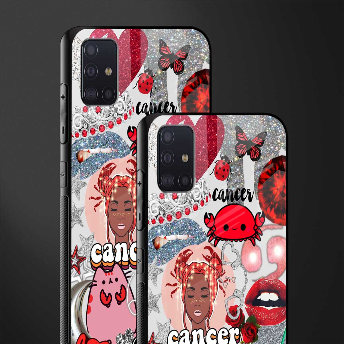 cancer aesthetic collage glass case for samsung galaxy a71 image-2
