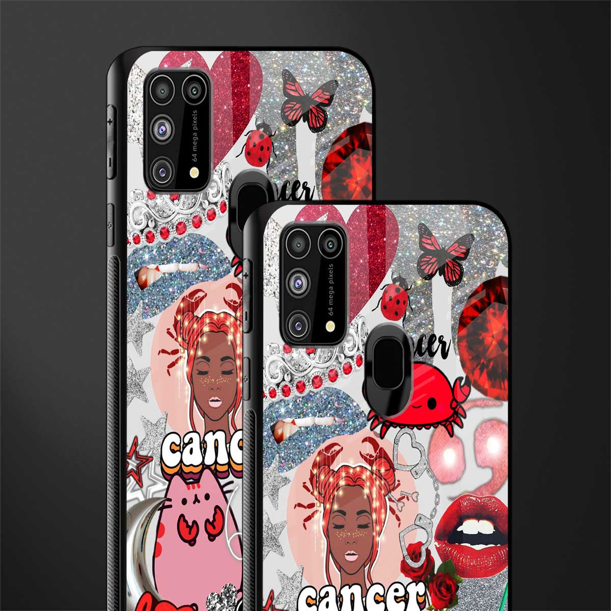 cancer aesthetic collage glass case for samsung galaxy m31 prime edition image-2