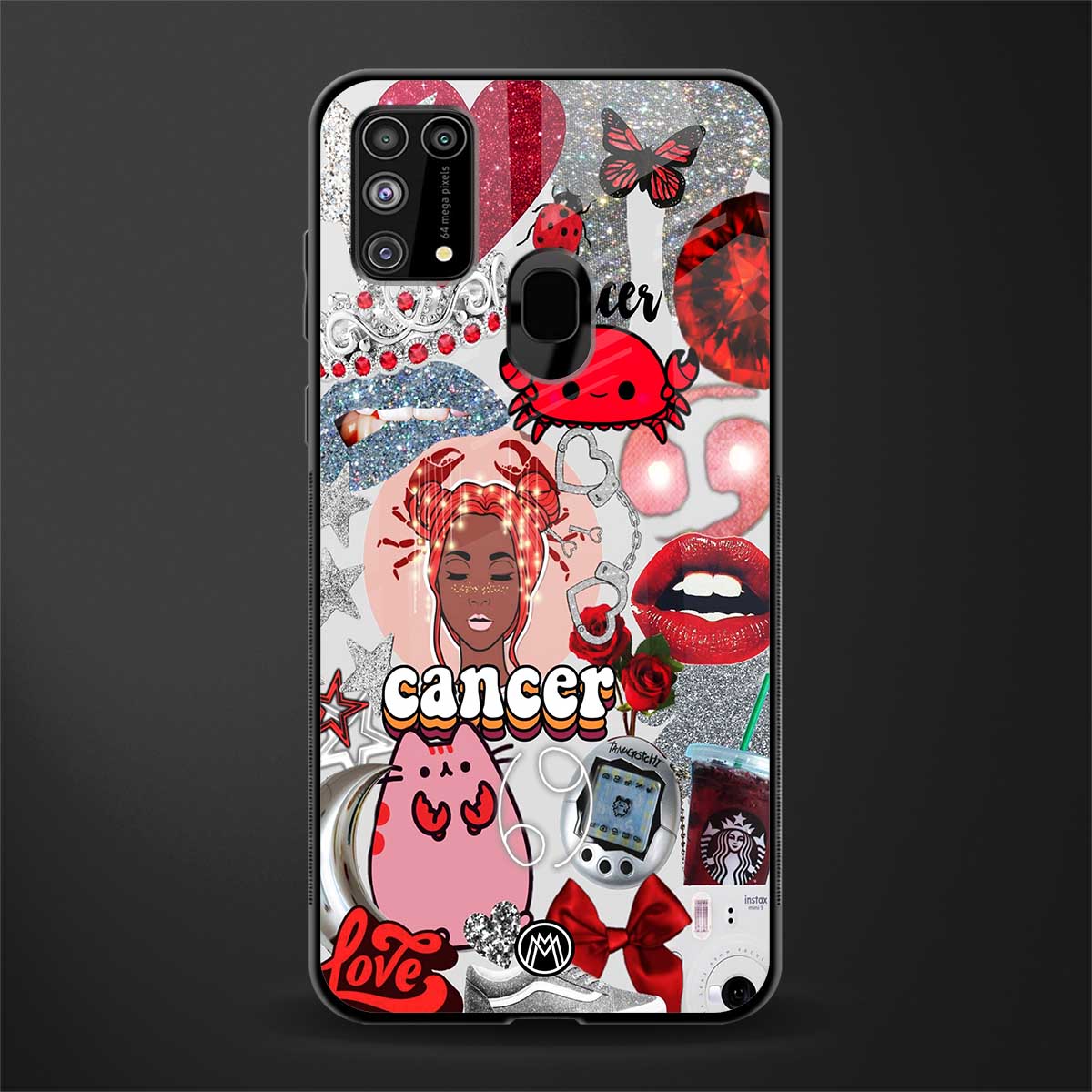cancer aesthetic collage glass case for samsung galaxy m31 prime edition image