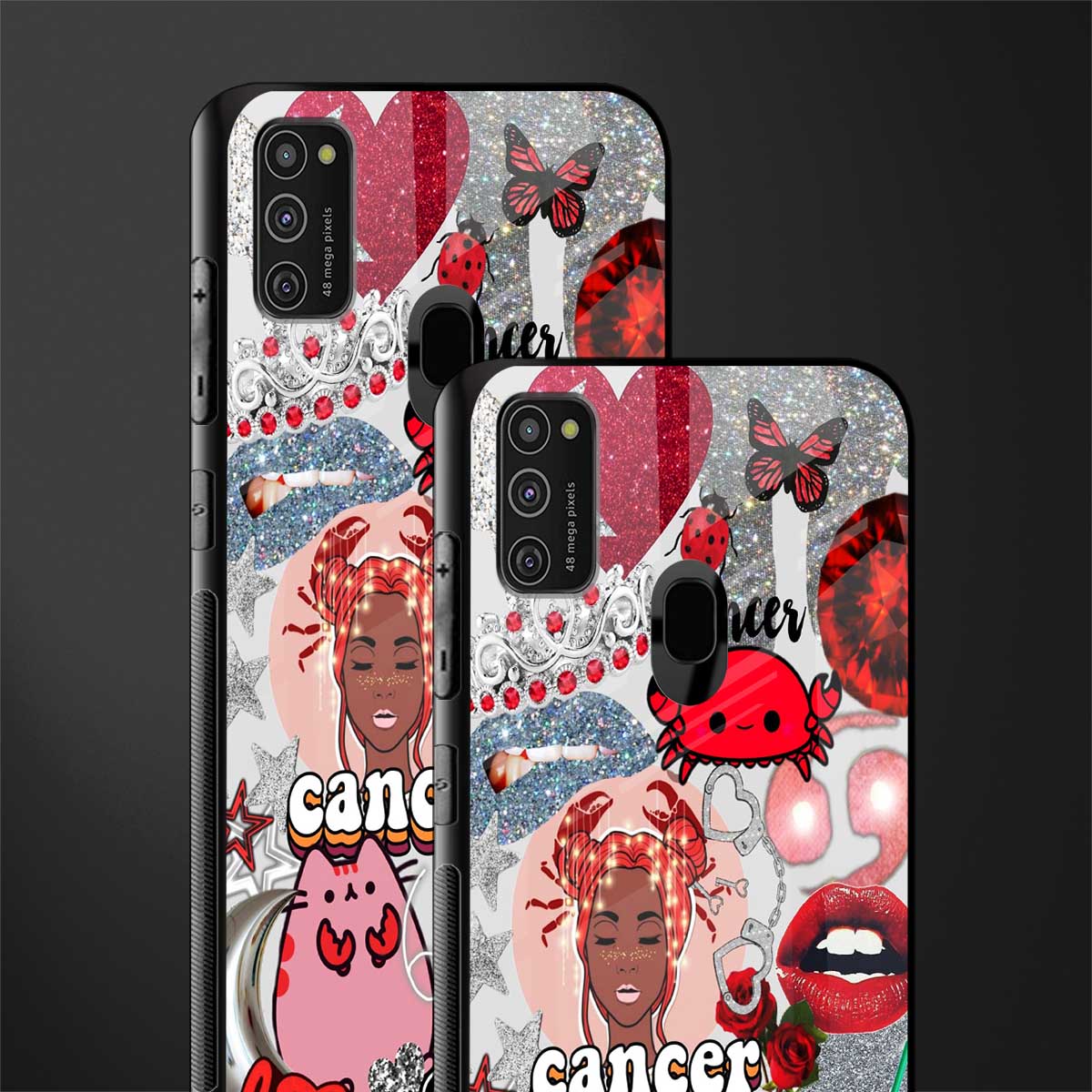cancer aesthetic collage glass case for samsung galaxy m21 image-2