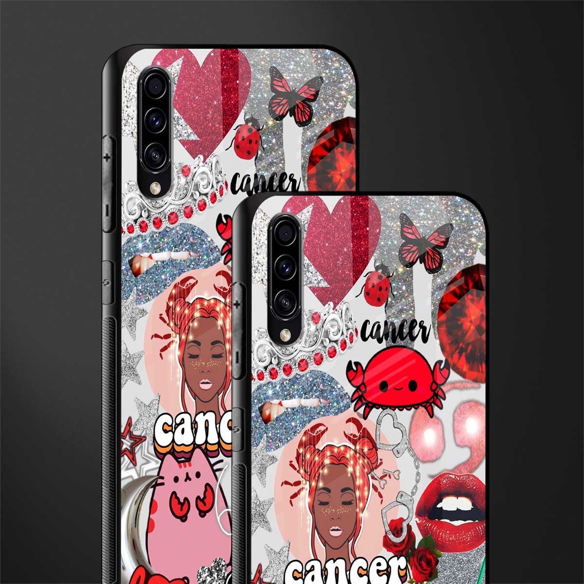cancer aesthetic collage glass case for samsung galaxy a70 image-2