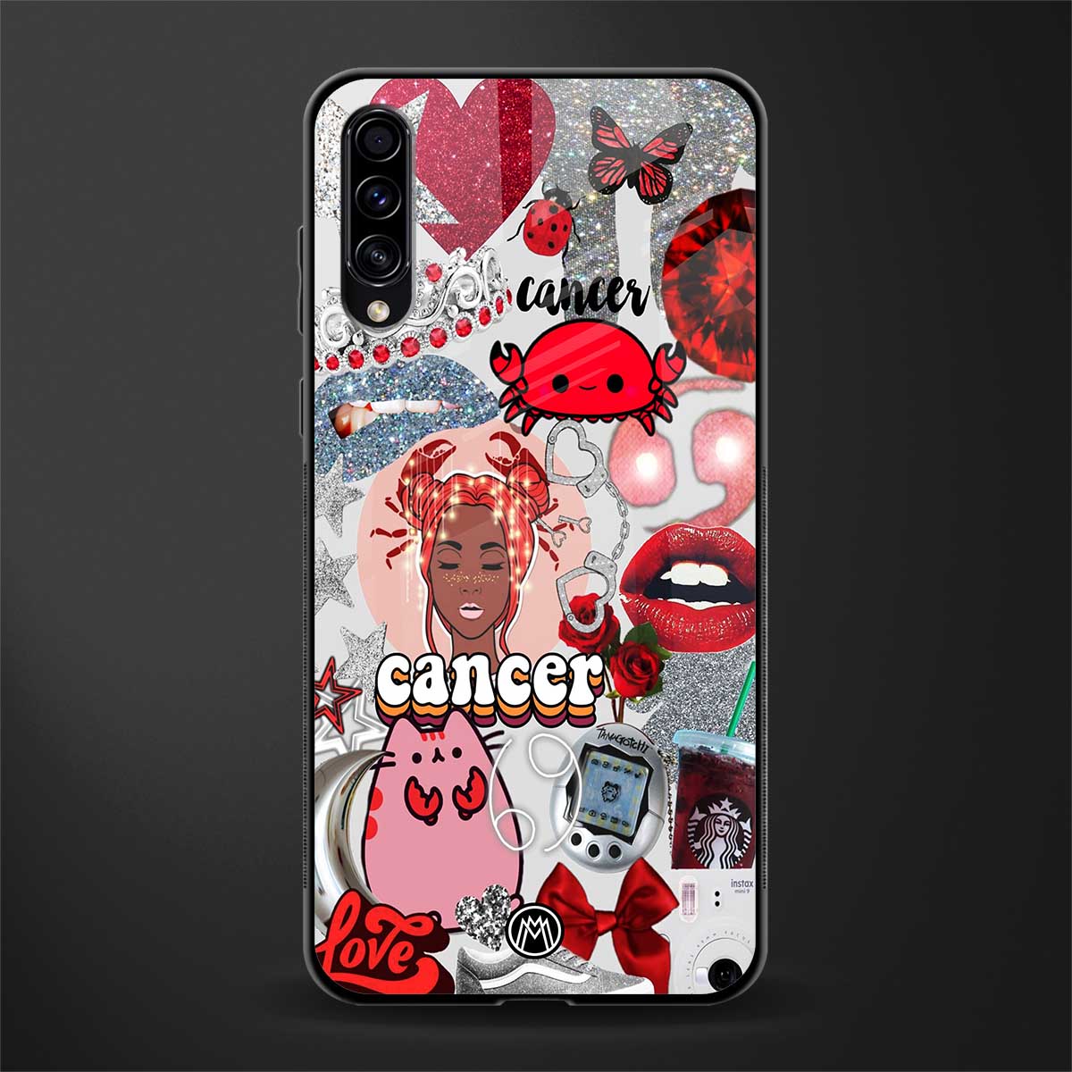 cancer aesthetic collage glass case for samsung galaxy a70 image