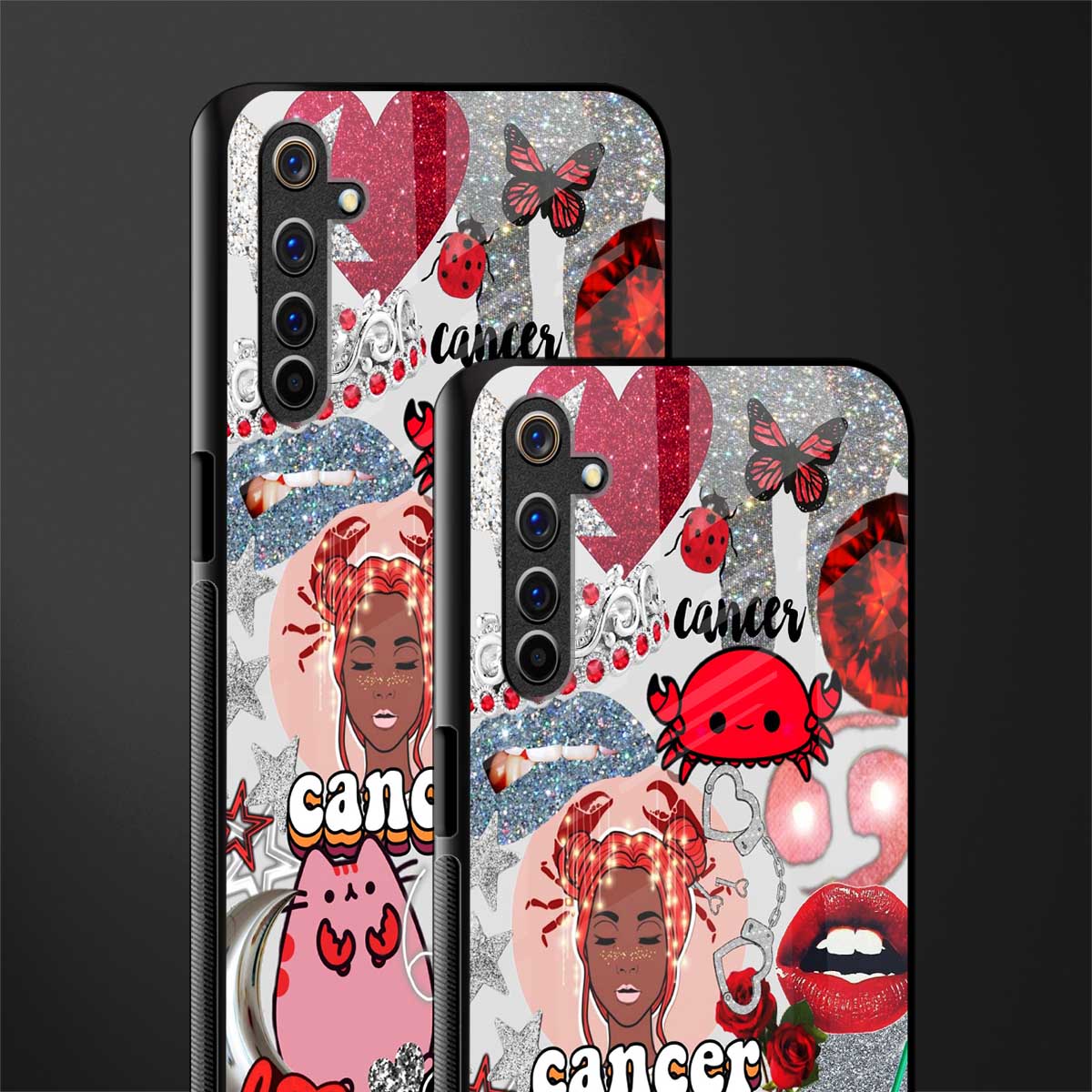 cancer aesthetic collage glass case for realme 6i image-2