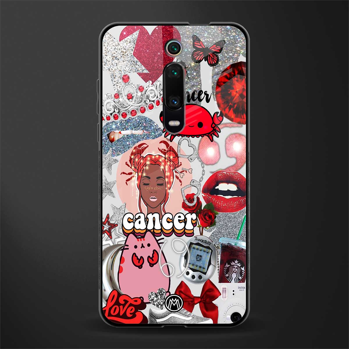 cancer aesthetic collage glass case for redmi k20 image