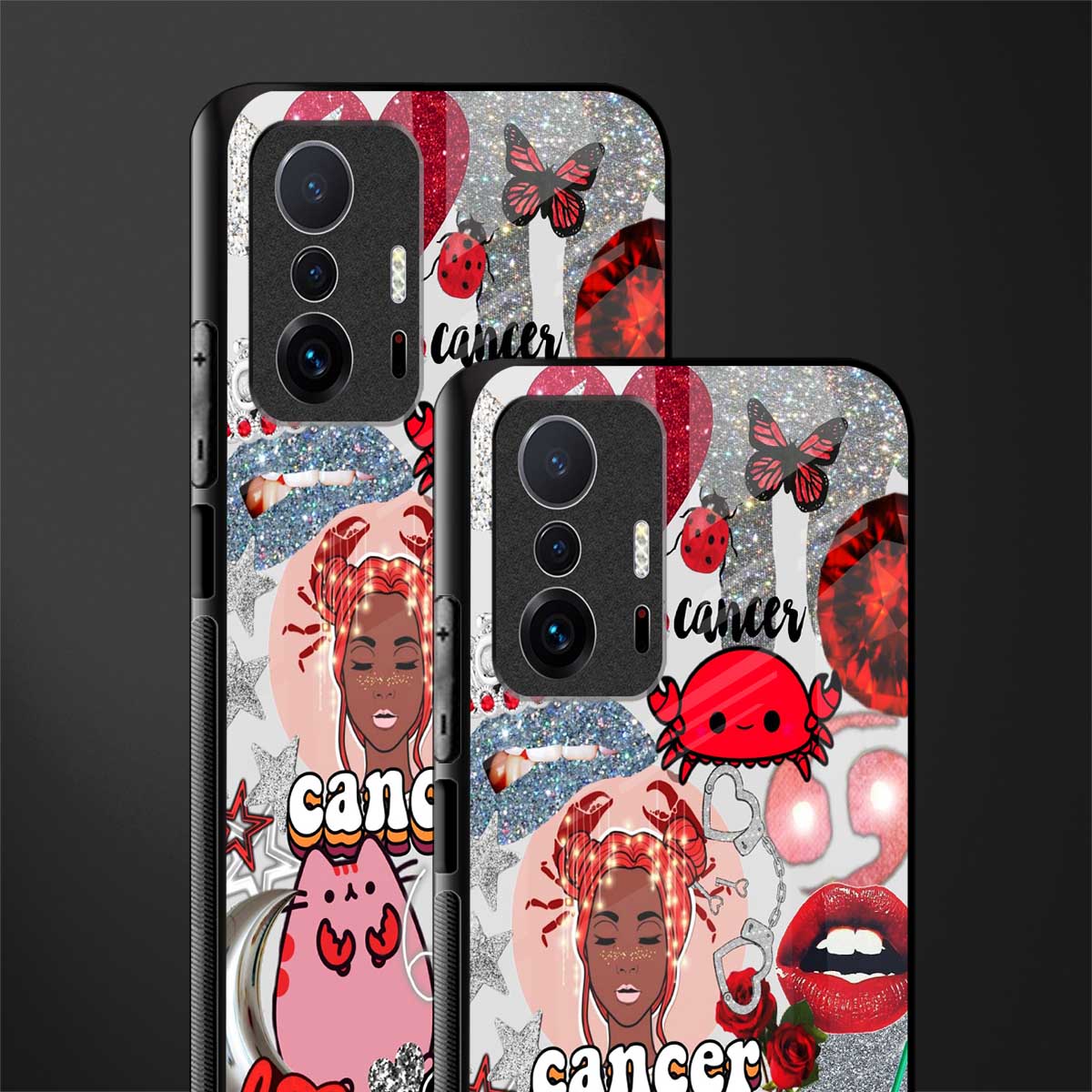 cancer aesthetic collage glass case for mi 11t pro 5g image-2
