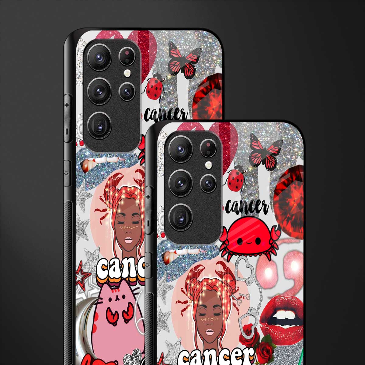 cancer aesthetic collage glass case for samsung galaxy s22 ultra 5g image-2