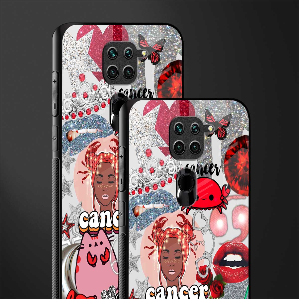 cancer aesthetic collage glass case for redmi note 9 image-2