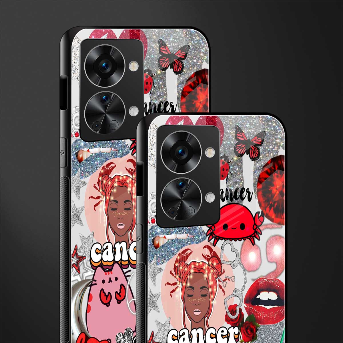 cancer aesthetic collage glass case for phone case | glass case for oneplus nord 2t 5g