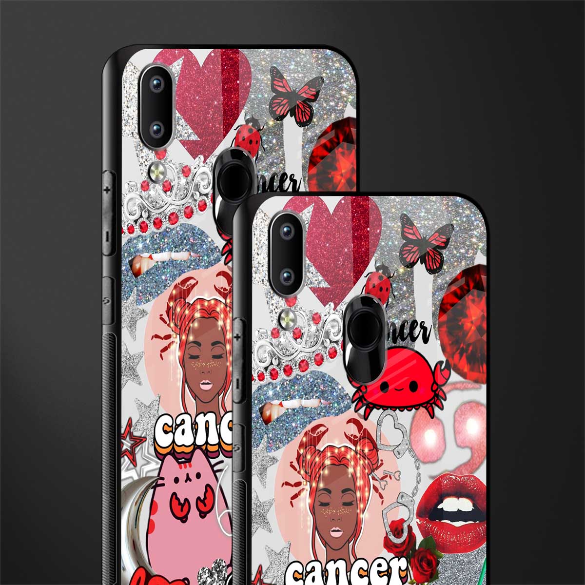 cancer aesthetic collage glass case for vivo y91 image-2
