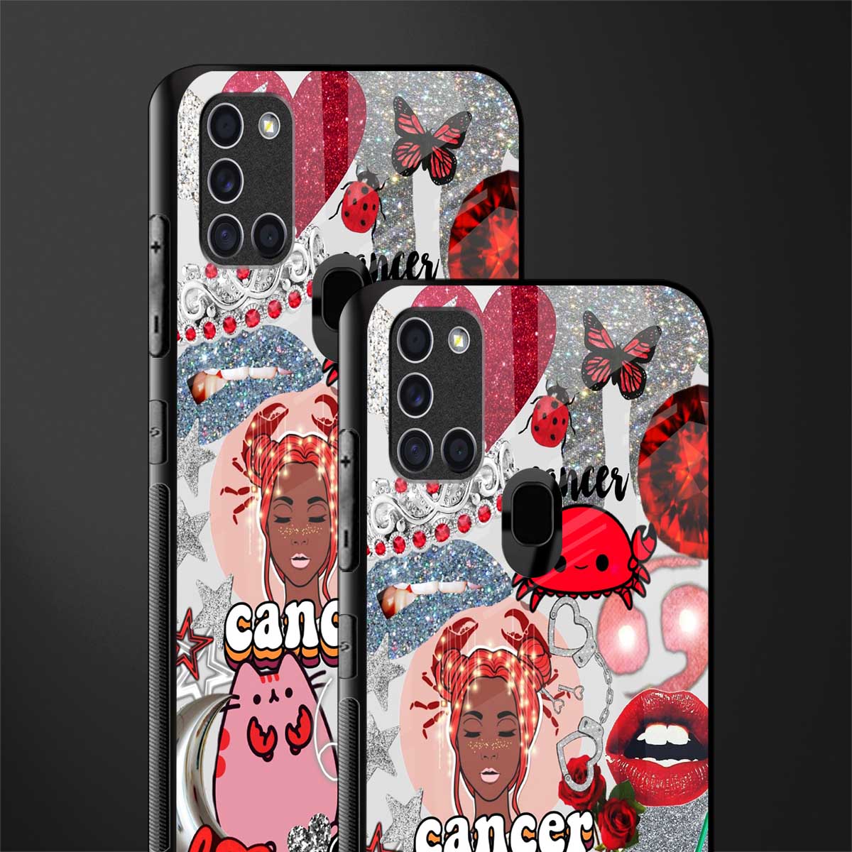 cancer aesthetic collage glass case for samsung galaxy a21s image-2