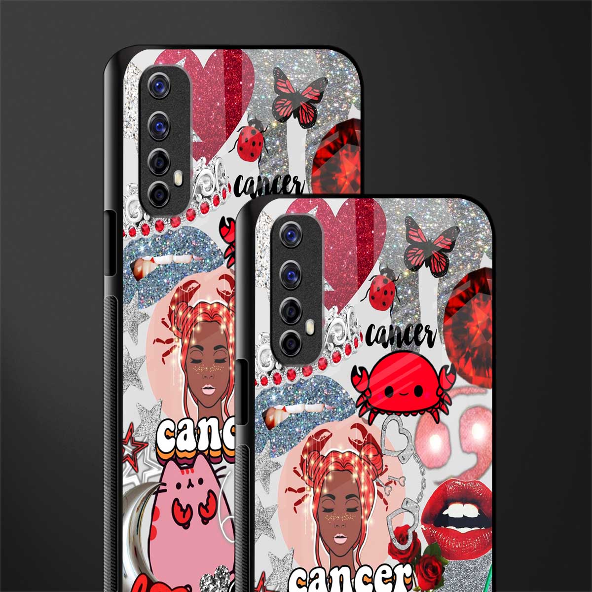 cancer aesthetic collage glass case for realme 7 image-2