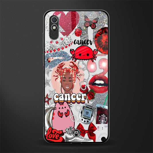 cancer aesthetic collage glass case for redmi 9a image
