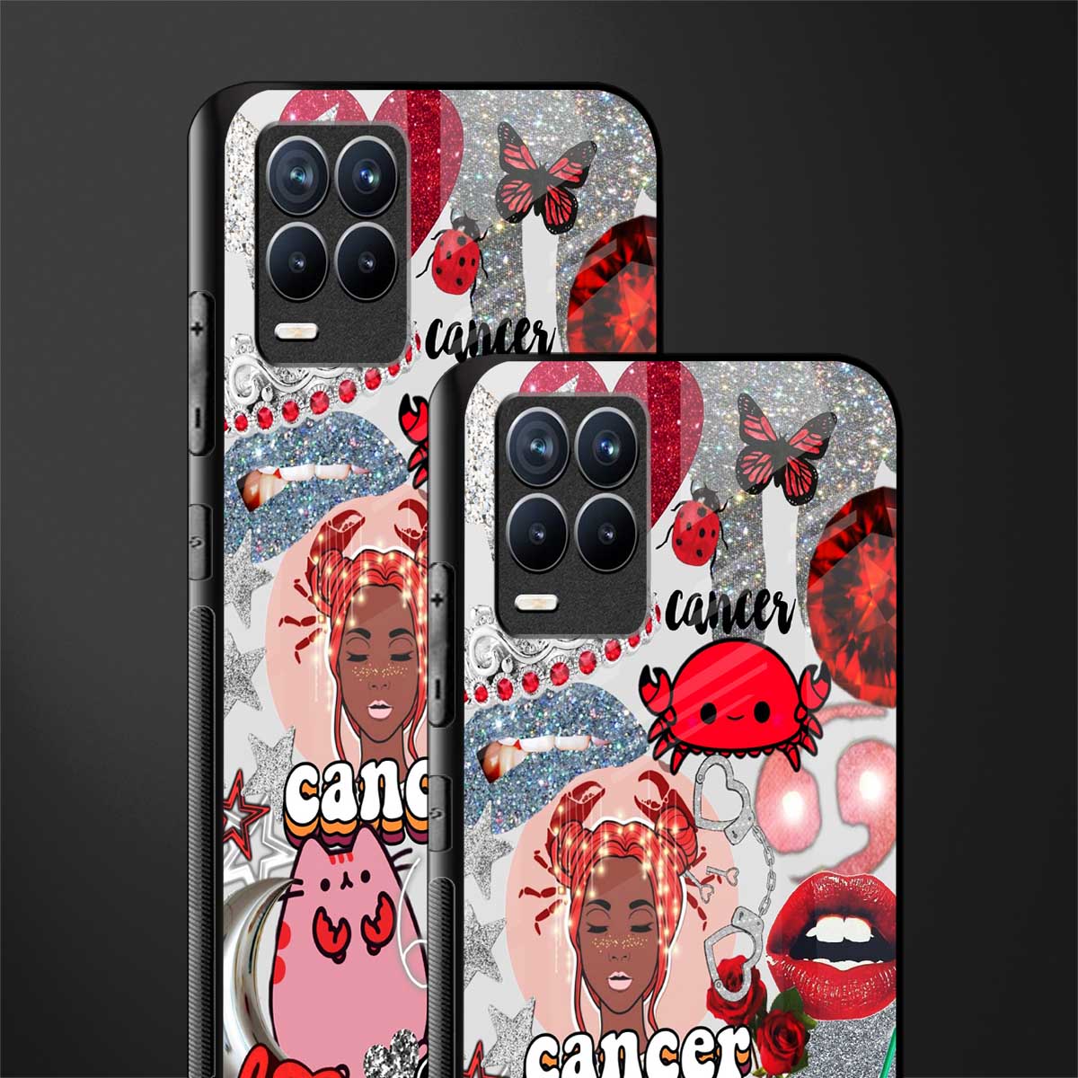 cancer aesthetic collage glass case for realme 8 4g image-2