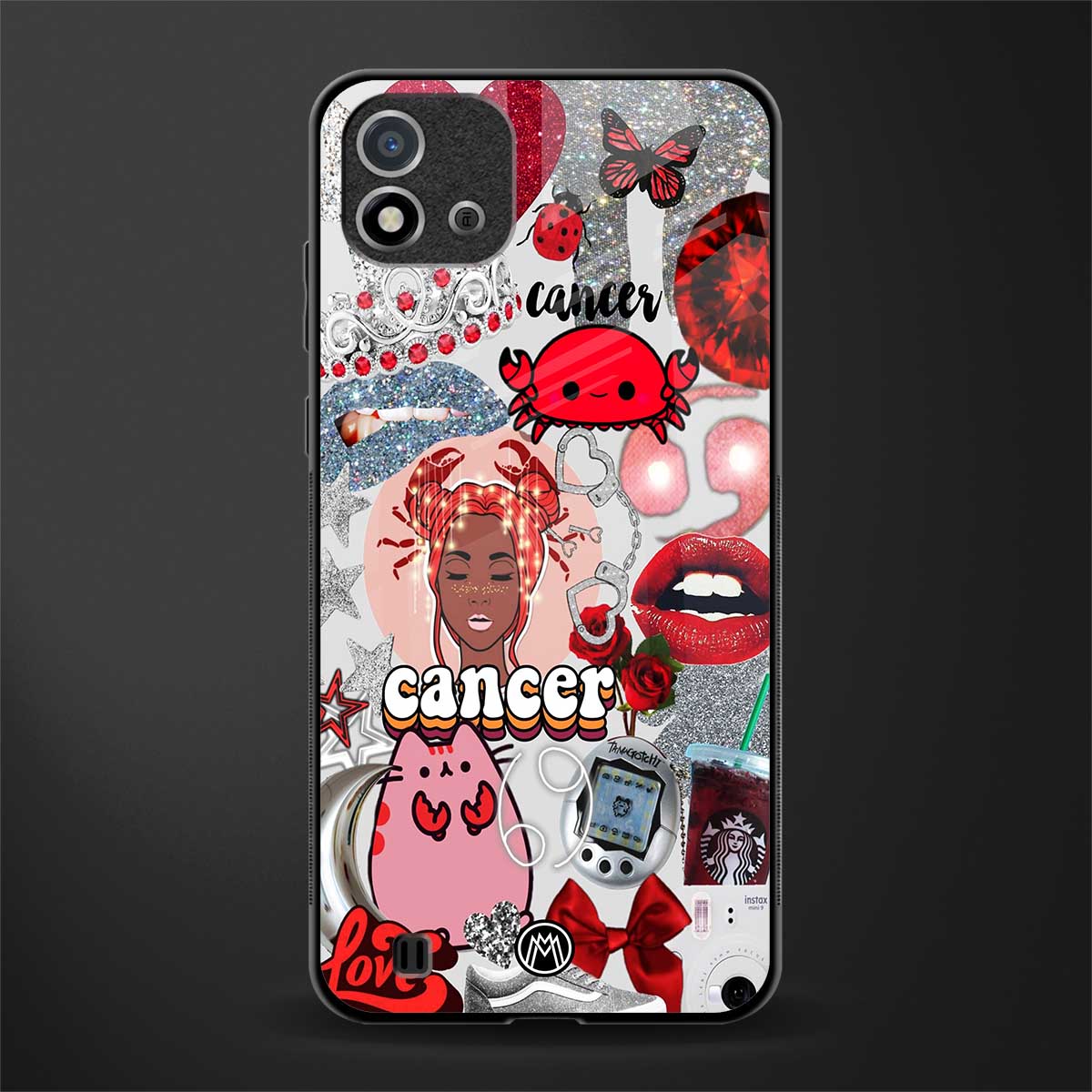 cancer aesthetic collage glass case for realme c20 image