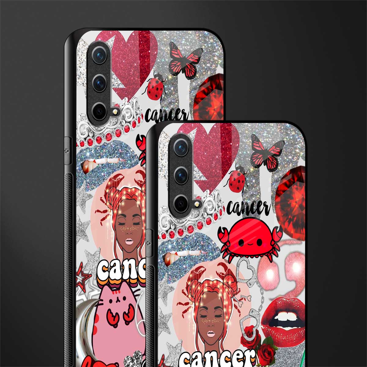 cancer aesthetic collage glass case for oneplus nord ce 5g image-2