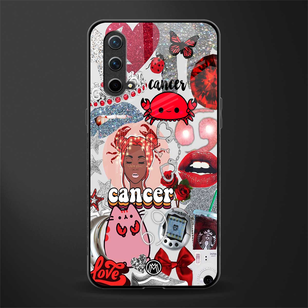 cancer aesthetic collage glass case for oneplus nord ce 5g image