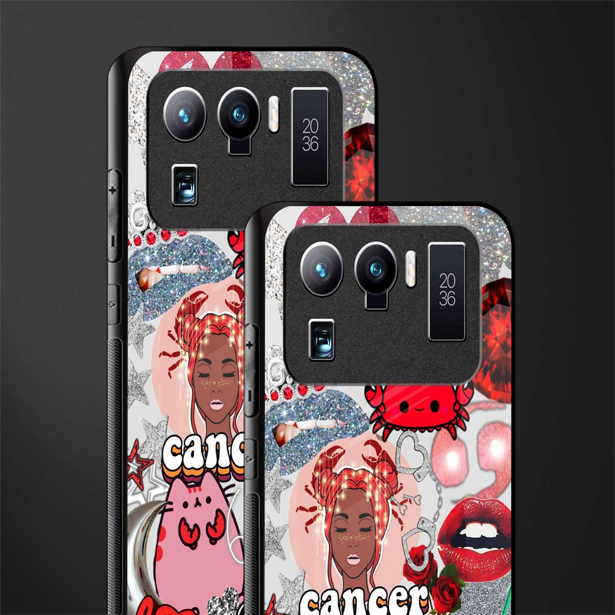 cancer aesthetic collage glass case for mi 11 ultra 5g image-2