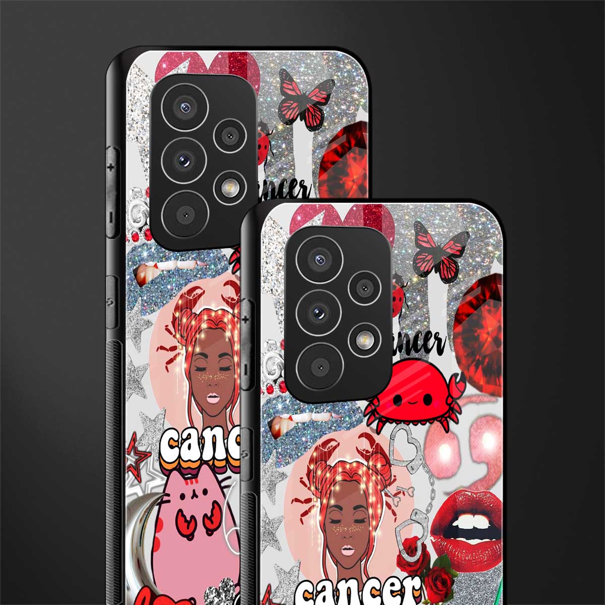 cancer aesthetic collage back phone cover | glass case for samsung galaxy a53 5g