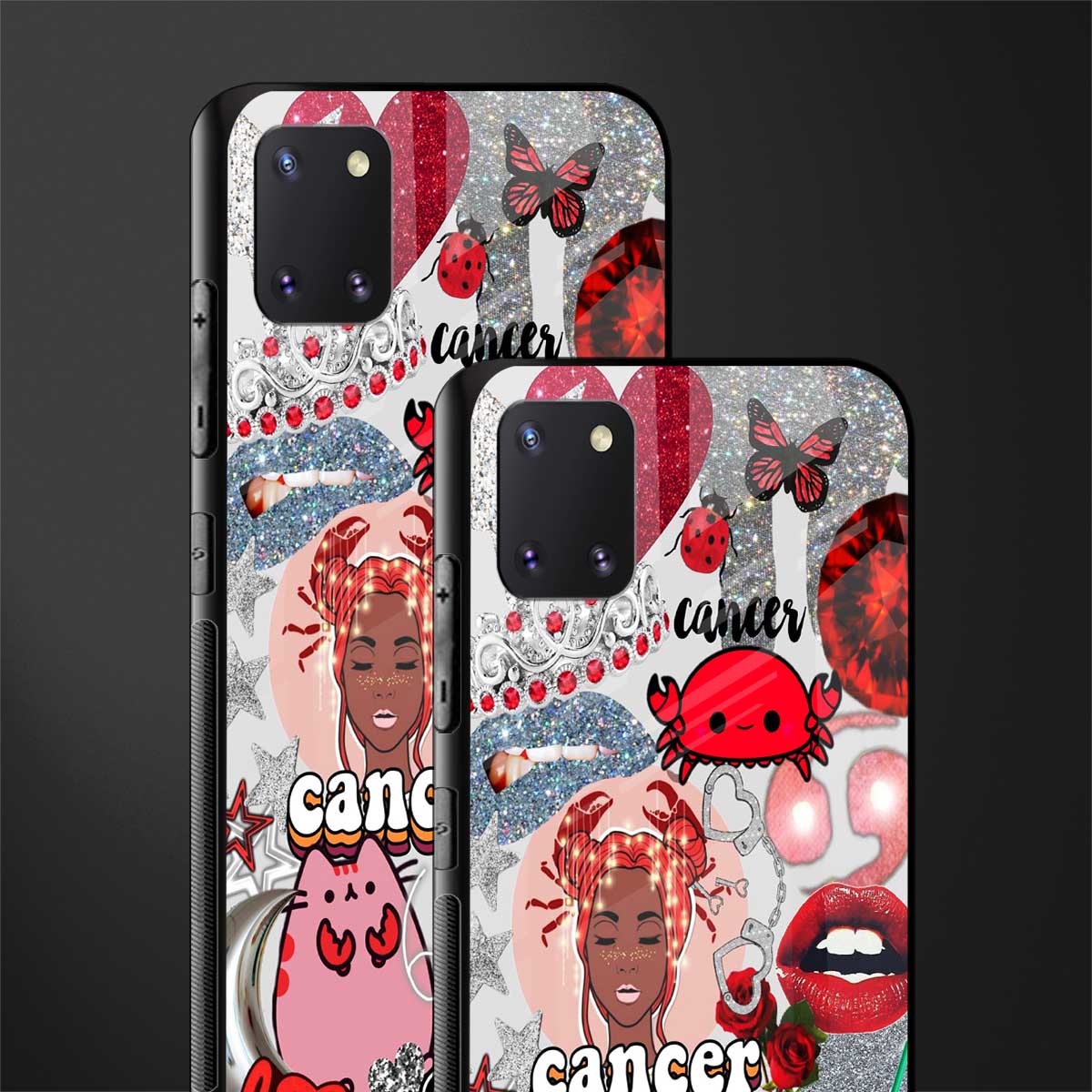 cancer aesthetic collage glass case for samsung a81 image-2