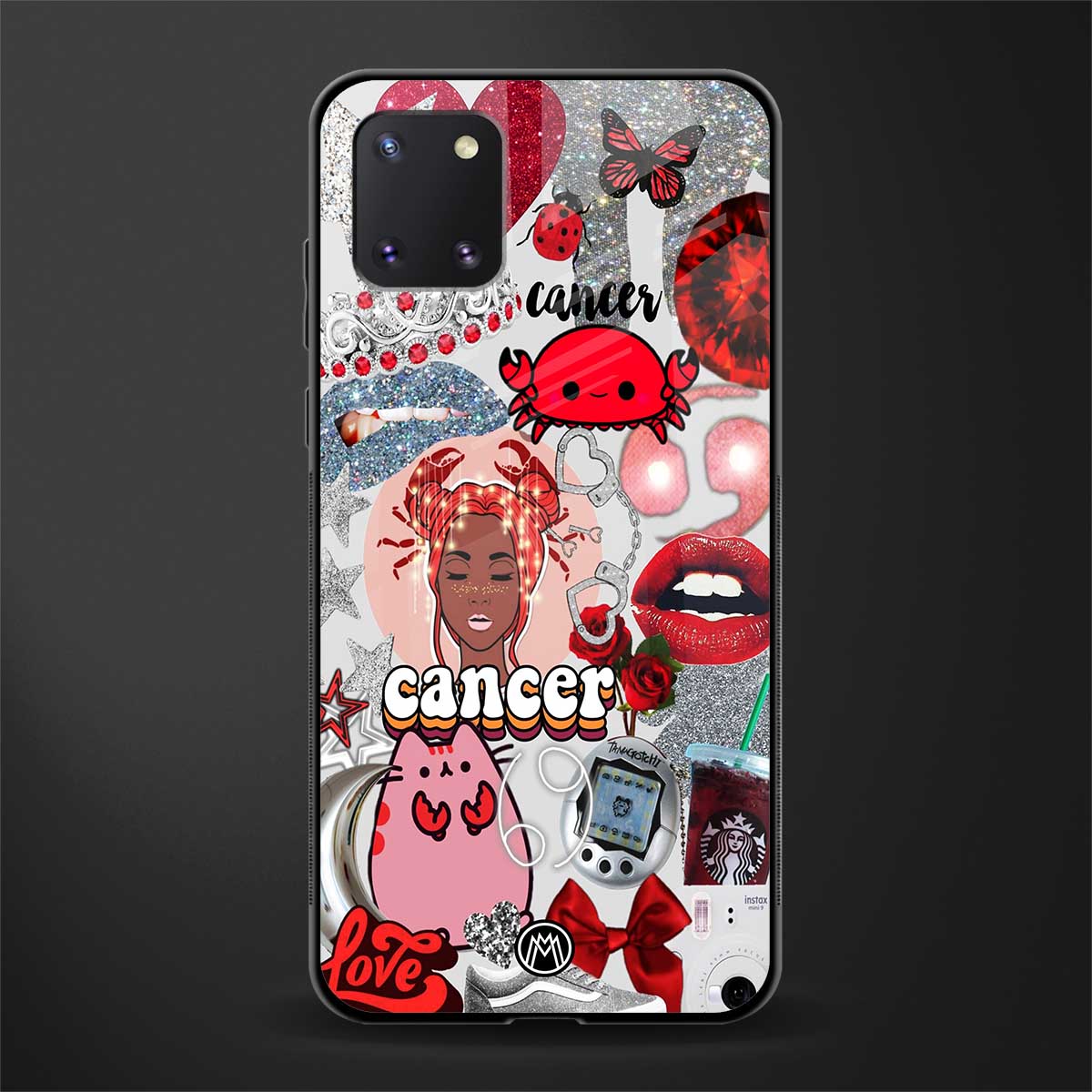 cancer aesthetic collage glass case for samsung a81 image