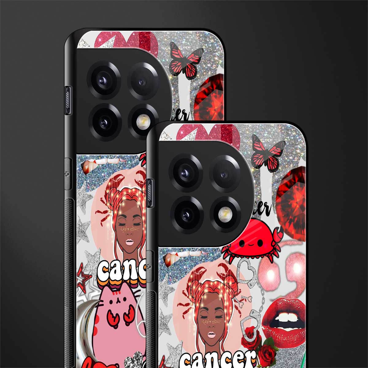 cancer aesthetic collage back phone cover | glass case for oneplus 11r
