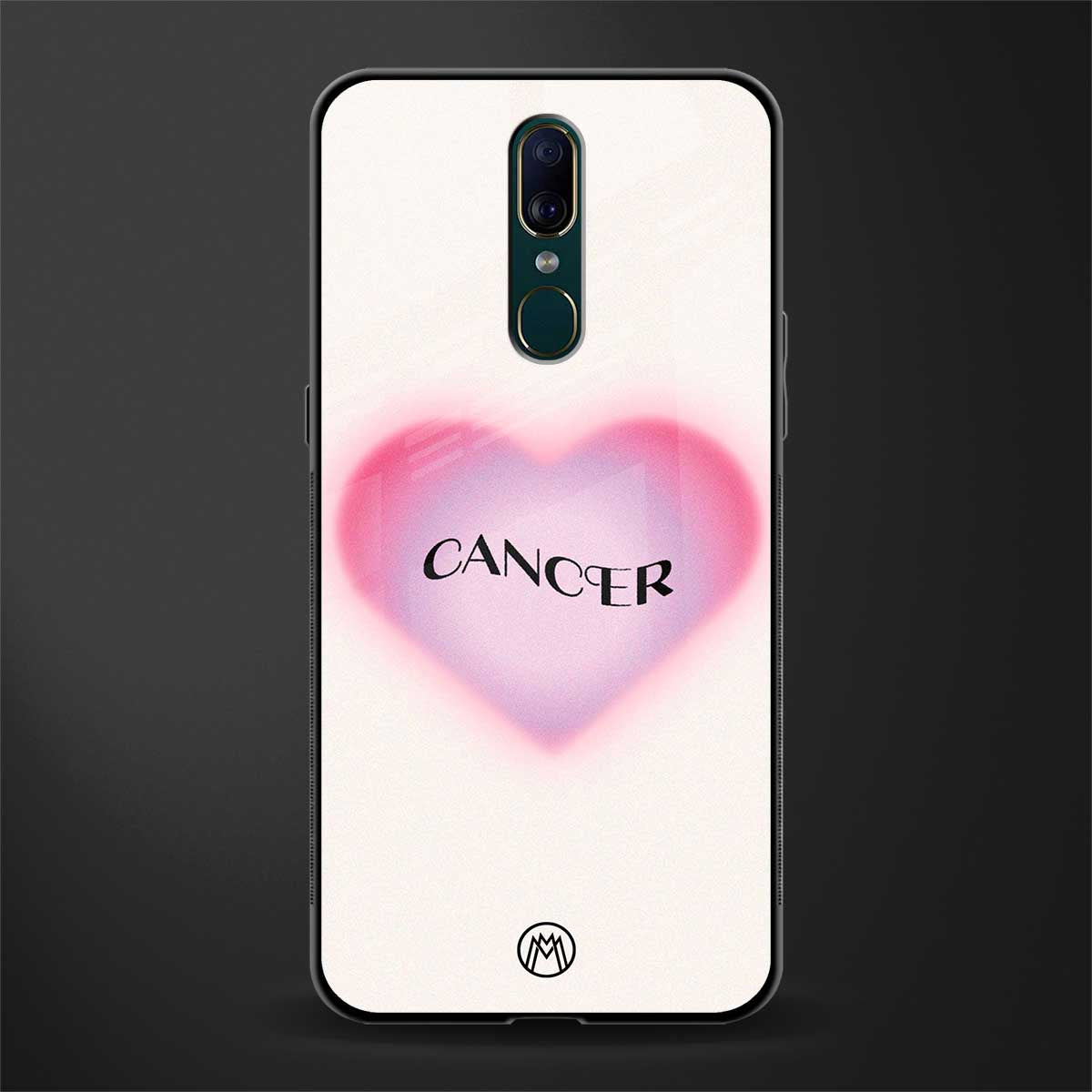 cancer minimalistic glass case for oppo a9 image