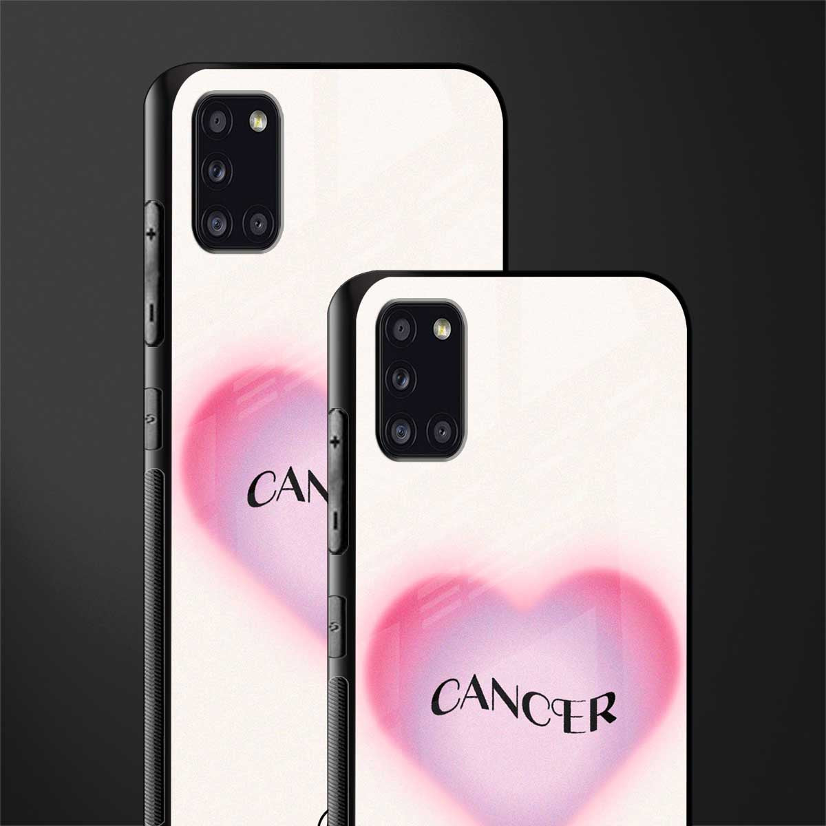 cancer minimalistic glass case for samsung galaxy a31 image-2
