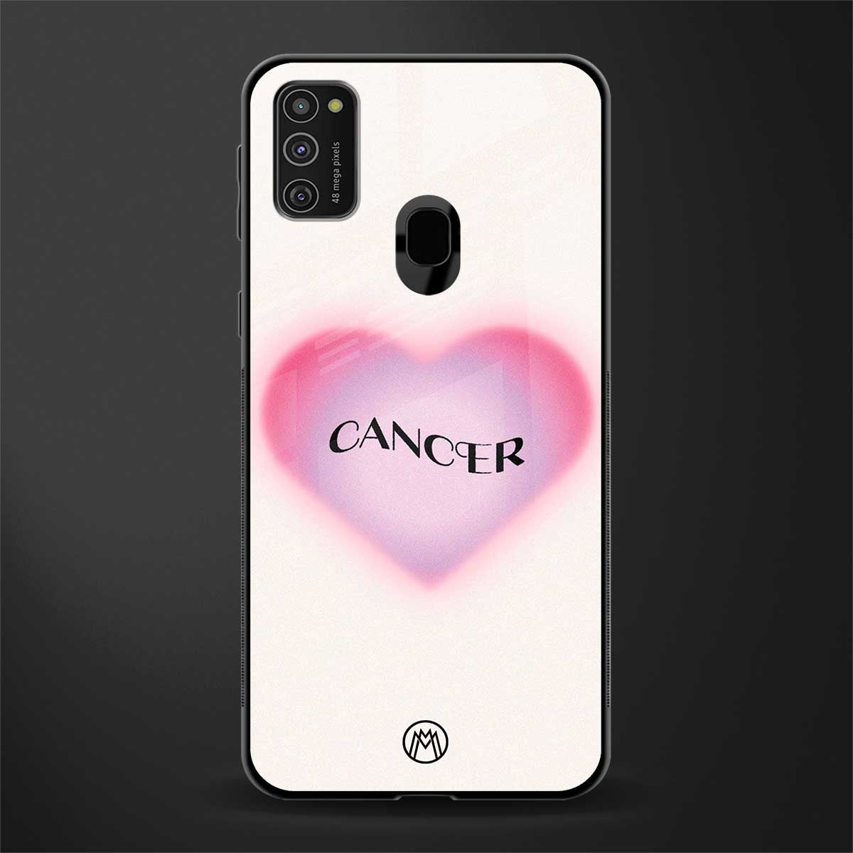 cancer minimalistic glass case for samsung galaxy m21 image