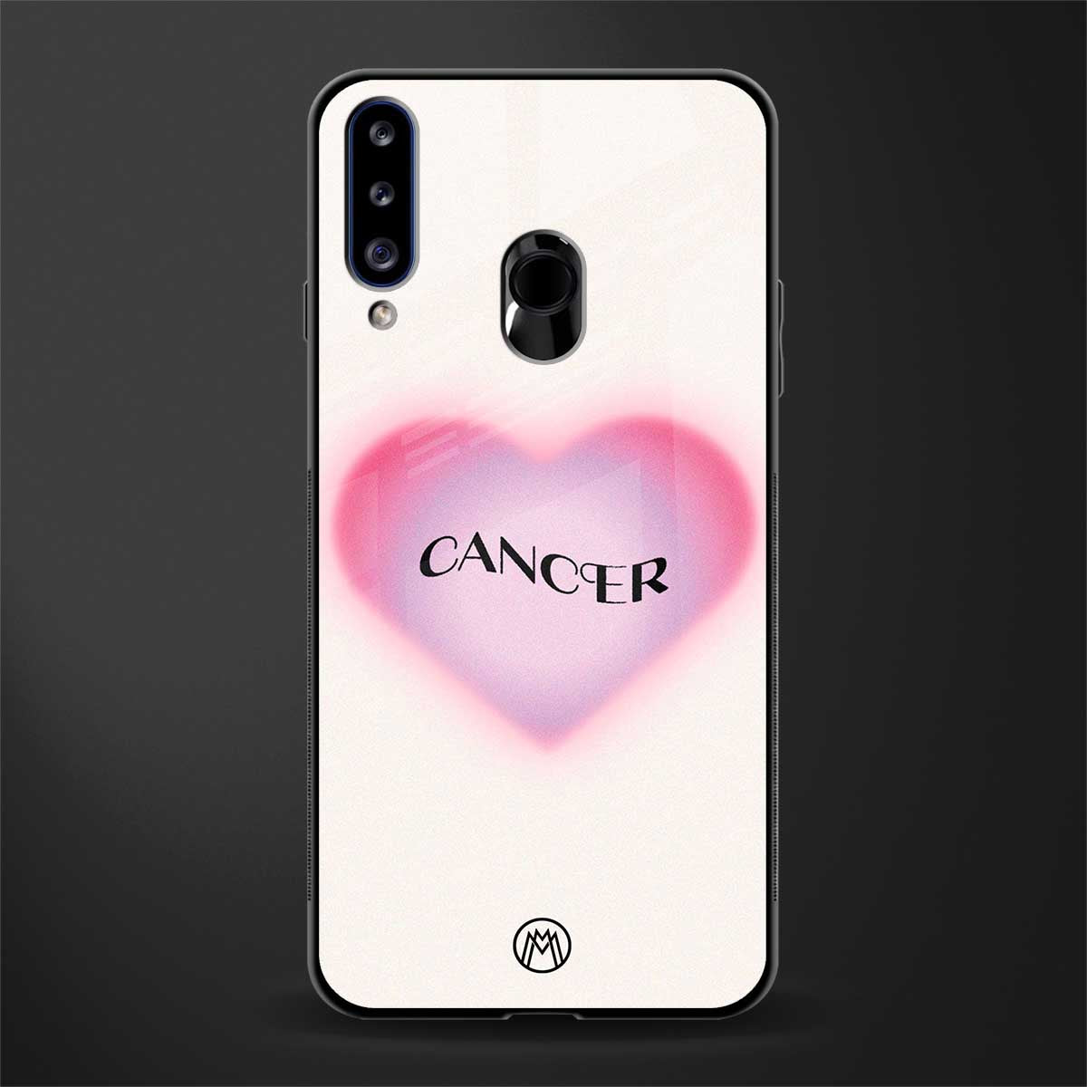 cancer minimalistic glass case for samsung galaxy a20s image