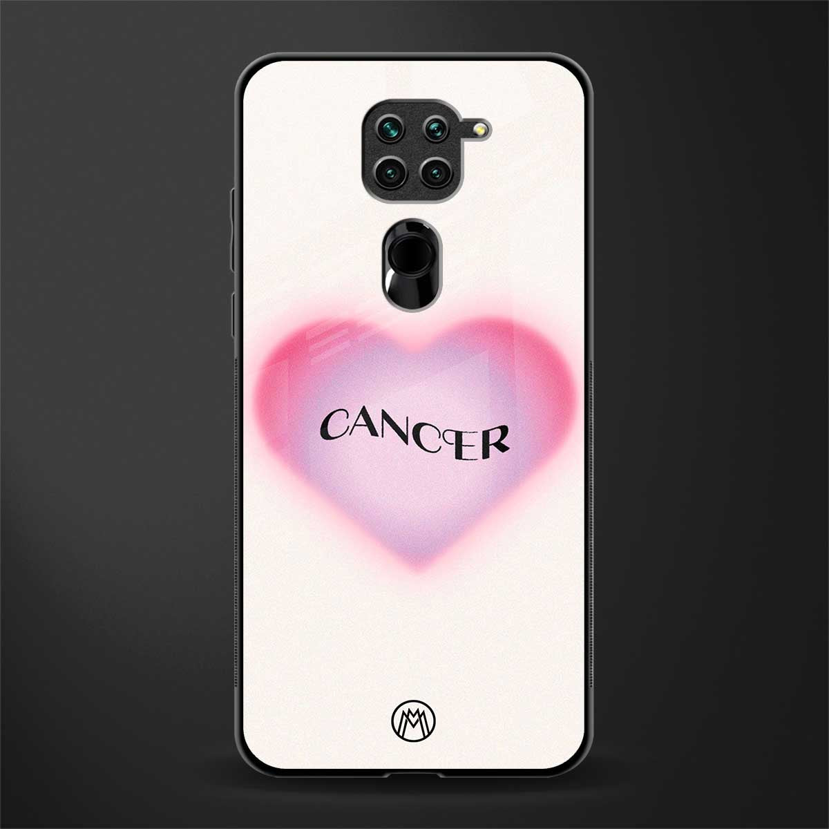 cancer minimalistic glass case for redmi note 9 image