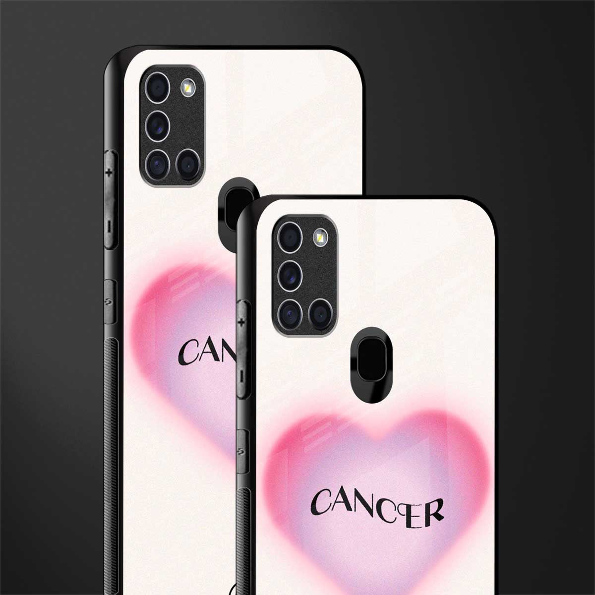 cancer minimalistic glass case for samsung galaxy a21s image-2