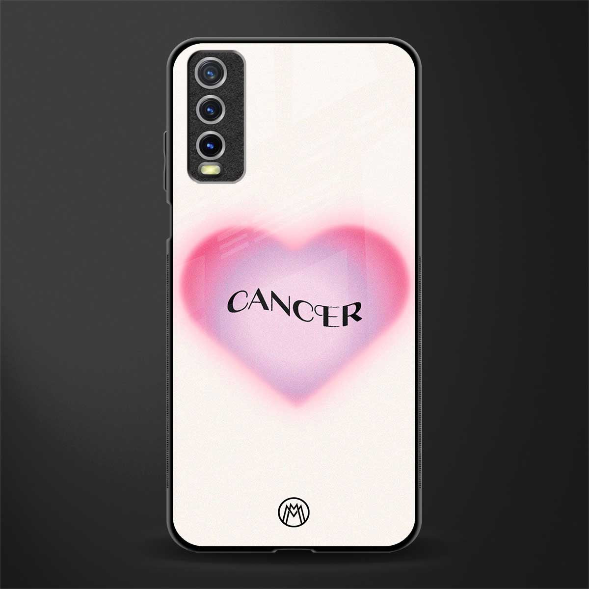 cancer minimalistic glass case for vivo y12s image